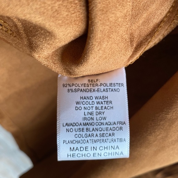 Fringed Suede Button-Front Jacket in Cognac - Picture 10 of 10